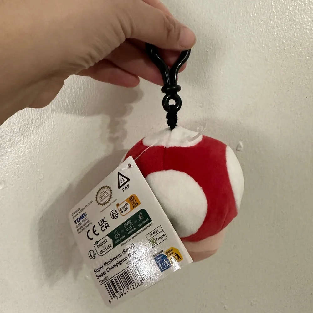 Mario toad Red Mushroom Plush Keychain - Picture 2 of 2